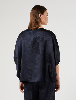 Jacquard poncho - MIDNIGHTBLUE - Marina Rinaldi - 4