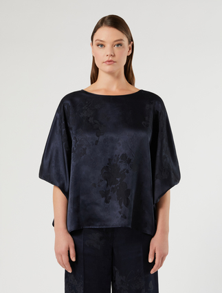 Jacquard poncho - MIDNIGHTBLUE - Marina Rinaldi - 3
