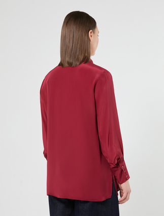 Crepe de chine polo blouse - BORDEAUX - Marina Rinaldi - 4