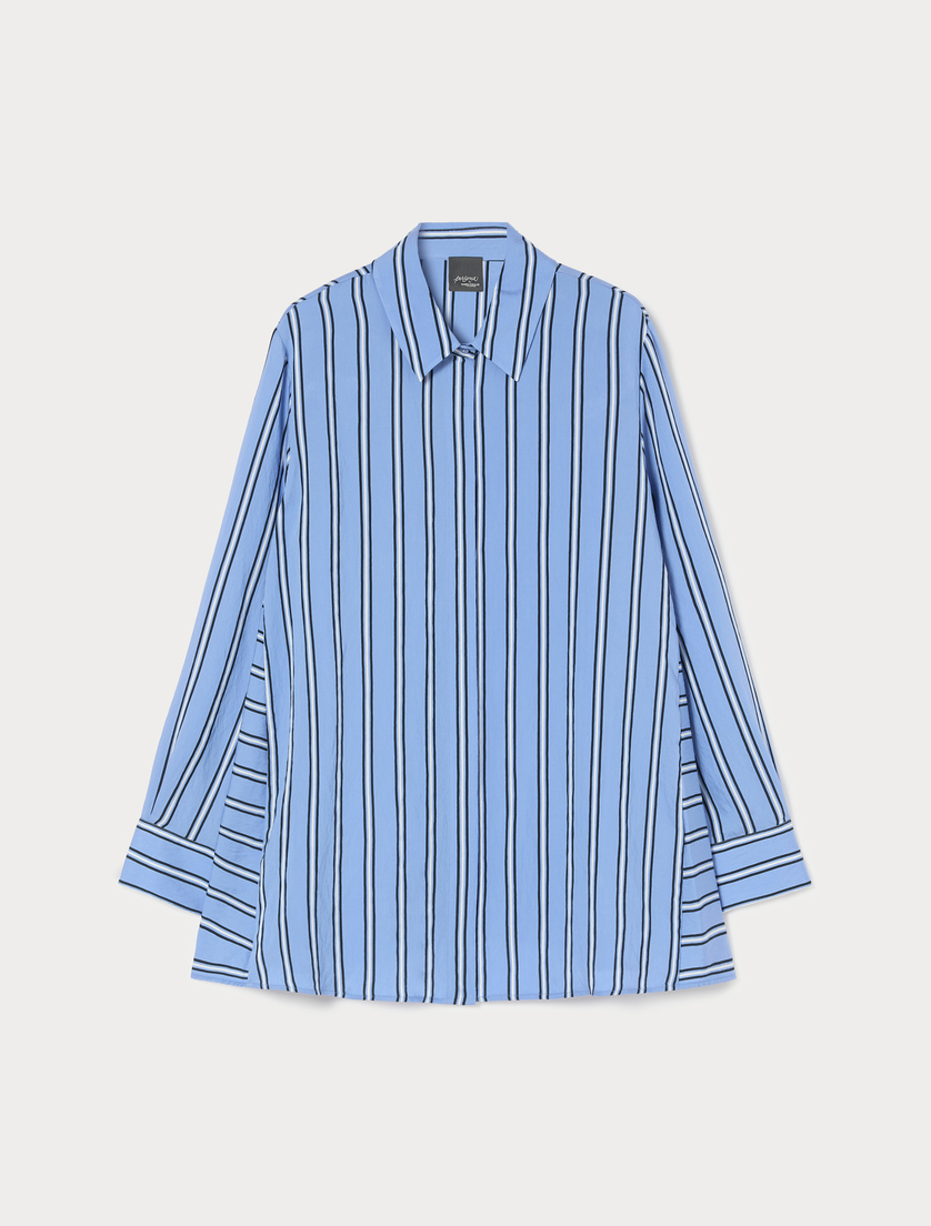 Yarn-dyed viscose shirt - LIGHT BLUE - Marina Rinaldi