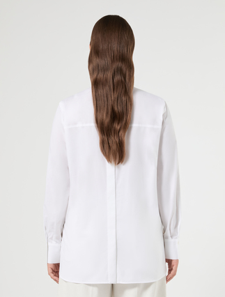 Cotton poplin shirt - OPTICAL WHITE - Marina Rinaldi - 4