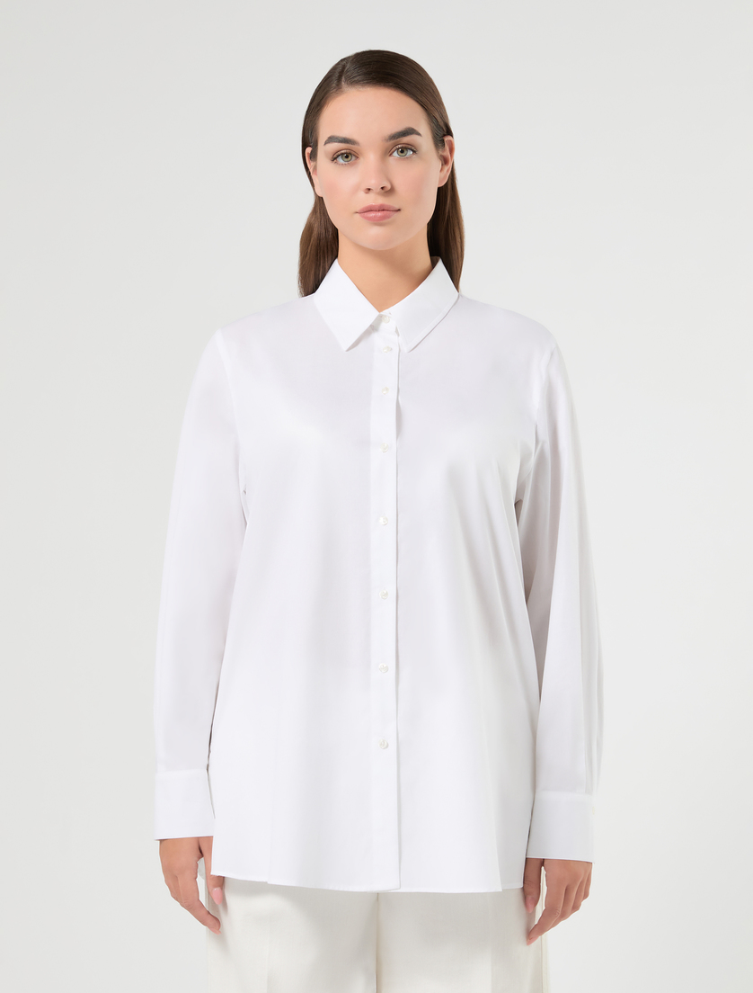 Cotton poplin shirt - OPTICAL WHITE - Marina Rinaldi - 3