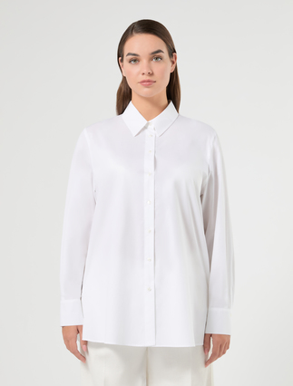 Cotton poplin shirt - OPTICAL WHITE - Marina Rinaldi - 3