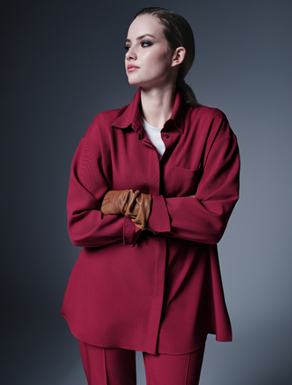 Mélange basketweave tunic - BORDEAUX