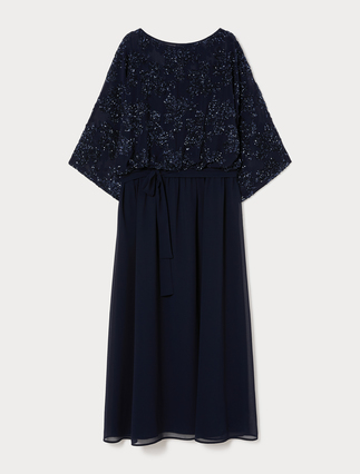 Chiffon dress with sequin and georgette detail - Marina Rinaldi