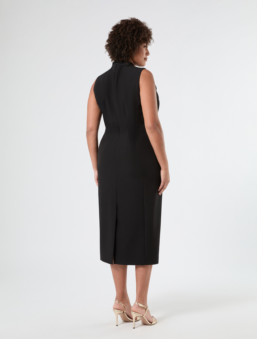 Abito in tessuto diagonale - NERO - Marina Rinaldi - 4