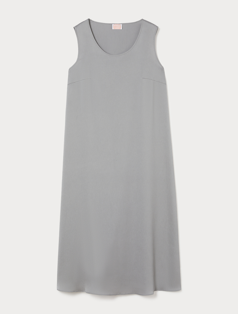 Long satin dress - MEDIUM GREY - Marina Rinaldi