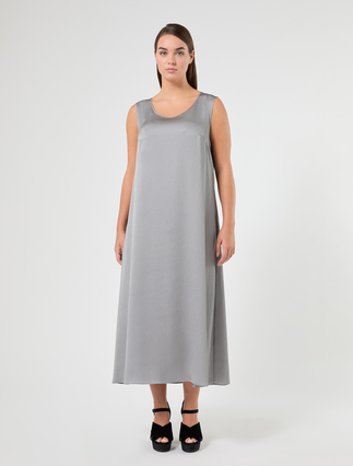 Long satin dress - MEDIUM GREY