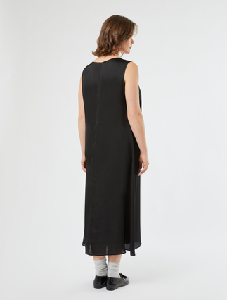 Abito lungo in raso - NERO - Marina Rinaldi - 4