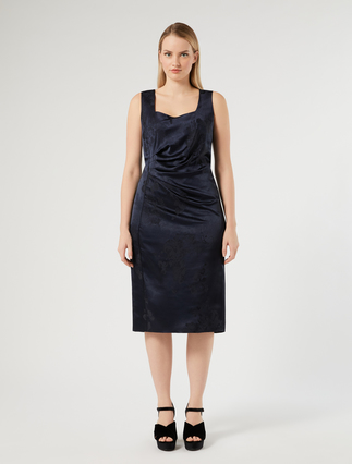 Draped jacquard dress - MIDNIGHTBLUE - Marina Rinaldi - 3