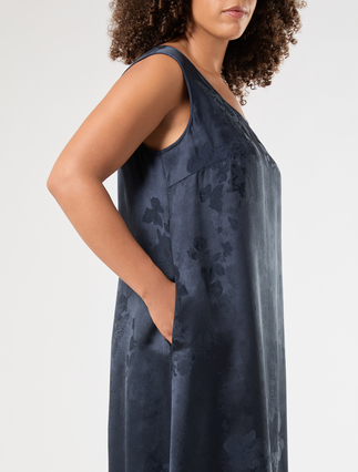 Abito lungo jacquard - BLU NOTTE - Marina Rinaldi - 5