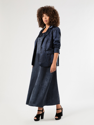 Abito lungo jacquard - BLU NOTTE - Marina Rinaldi - 2