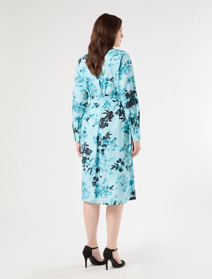 Cotton shirt dress - TURQUOISE - Marina Rinaldi - 4