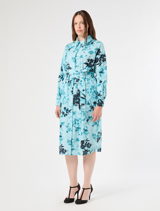 Cotton shirt dress - TURQUOISE - Marina Rinaldi - 3