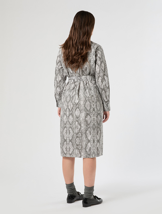 Cotton shirt dress - DARK GREY - Marina Rinaldi - 4