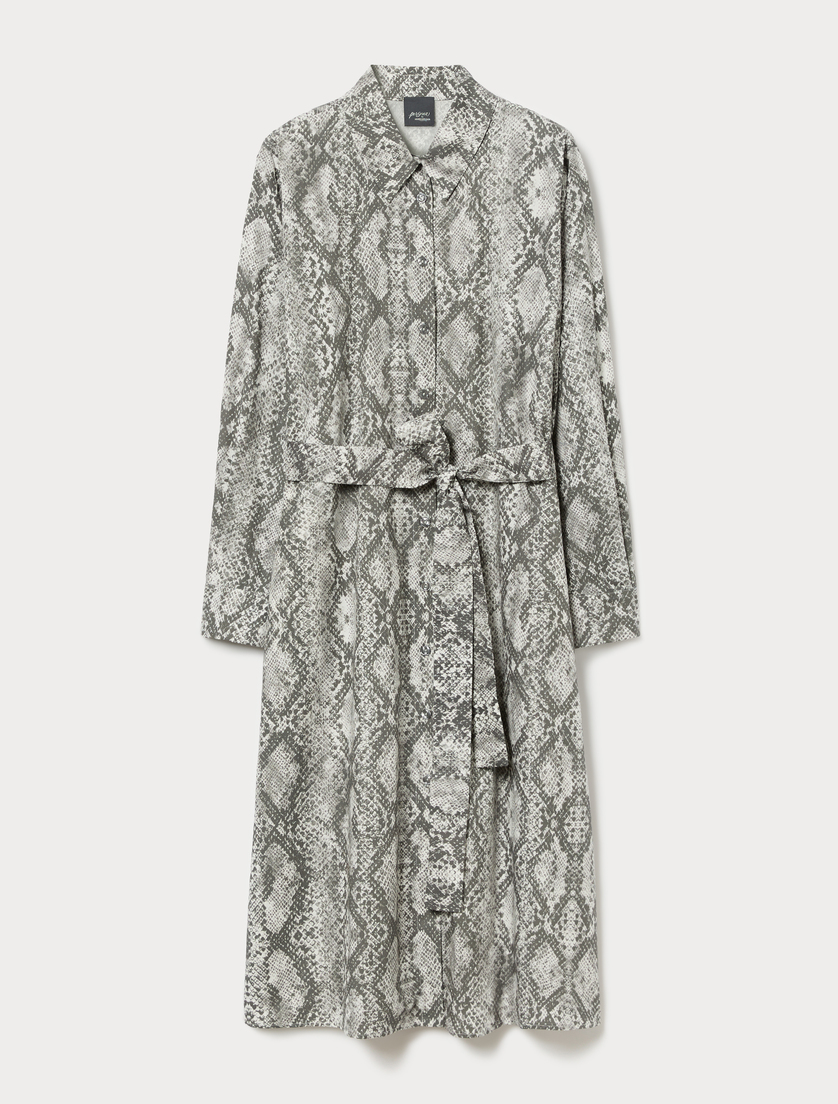 Cotton shirt dress - DARK GREY - Marina Rinaldi