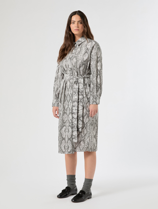 Cotton shirt dress - DARK GREY - Marina Rinaldi - 3