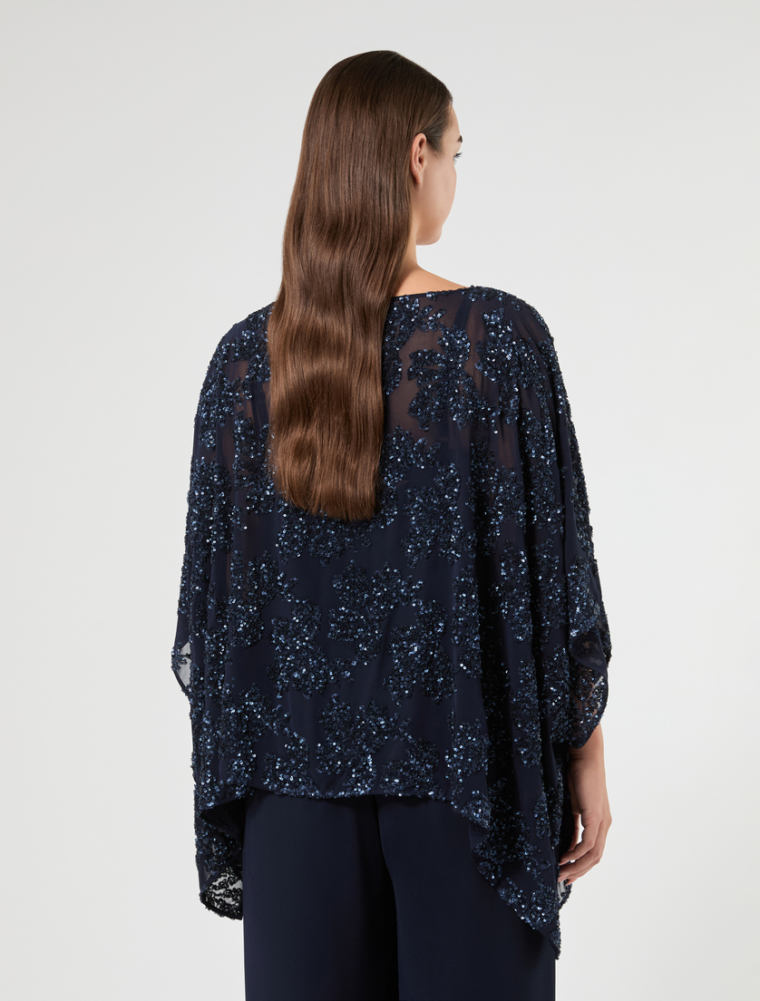 Chiffon poncho - MIDNIGHTBLUE - Marina Rinaldi - 4