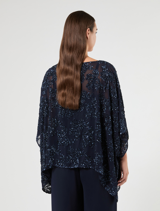 Chiffon poncho - MIDNIGHTBLUE - Marina Rinaldi - 4