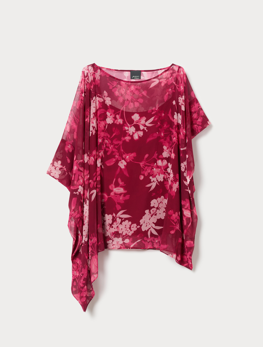 Poncho e top in georgette - BORDEAUX - Marina Rinaldi