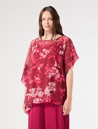 Poncho e top in georgette - BORDEAUX - Marina Rinaldi - 3