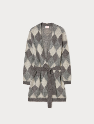 Mohair-blend maxi cardigan - MEDIUM GREY - Marina Rinaldi - 1