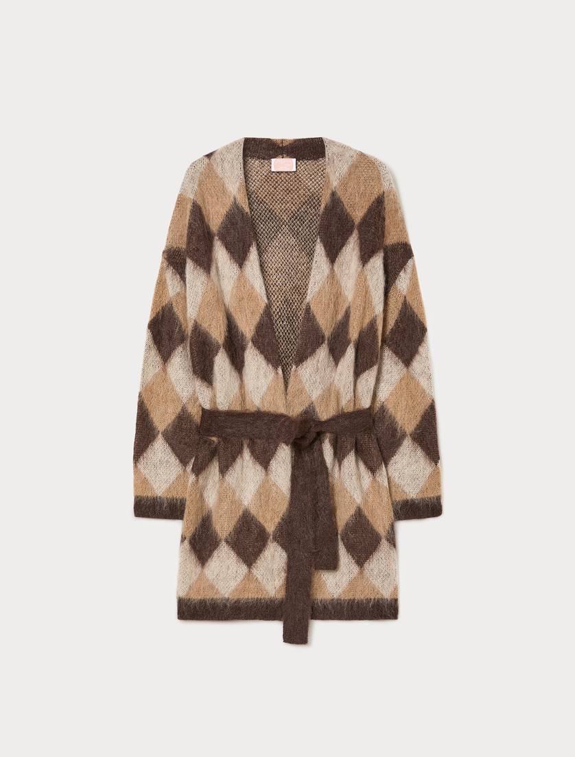 Mohair-blend maxi cardigan - BISCUIT - Marina Rinaldi