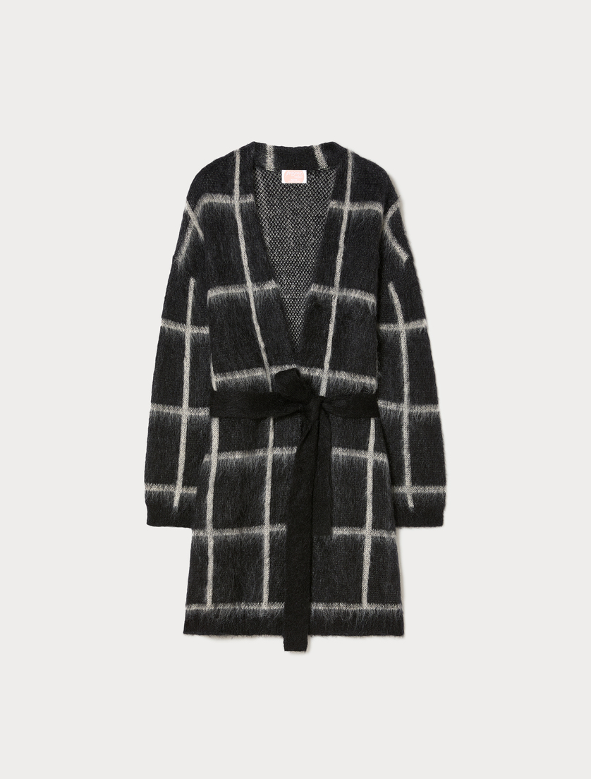 Mohair-blend maxi cardigan - BLACK - Marina Rinaldi