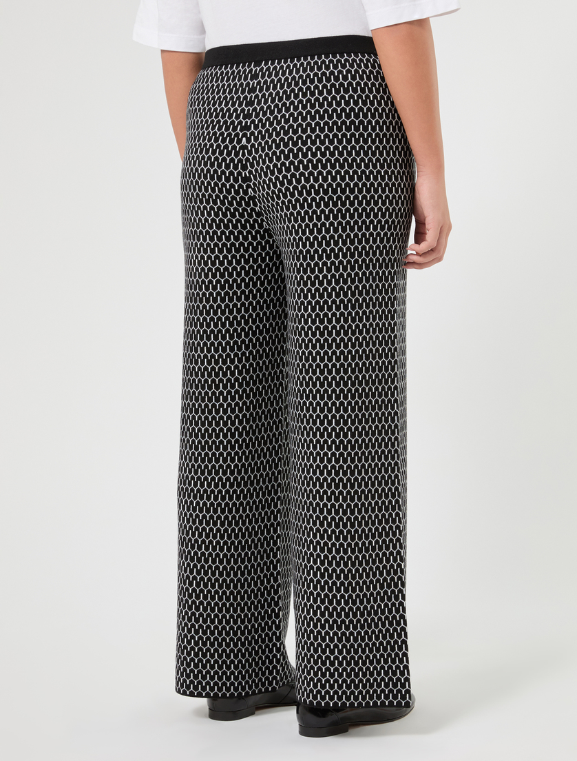 Jacquard wool-blend trousers - BLACK - Marina Rinaldi - 4