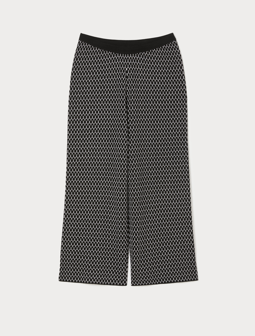 Jacquard wool-blend trousers - BLACK - Marina Rinaldi