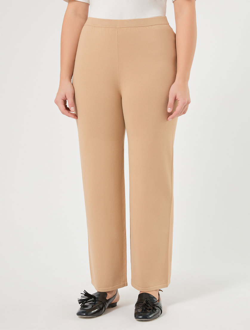 Wide-fit stretch viscose trousers - CAMEL - Marina Rinaldi - 3