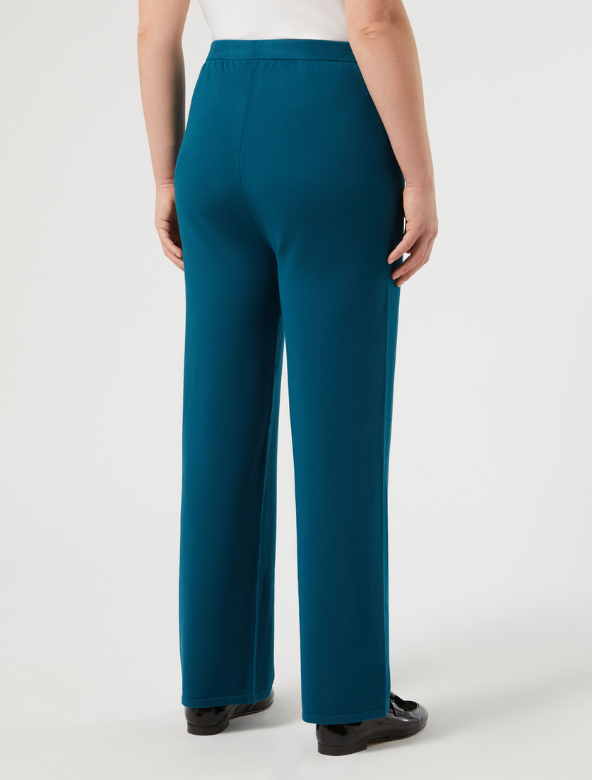 Wide-fit stretch viscose trousers - OIL - Marina Rinaldi - 4