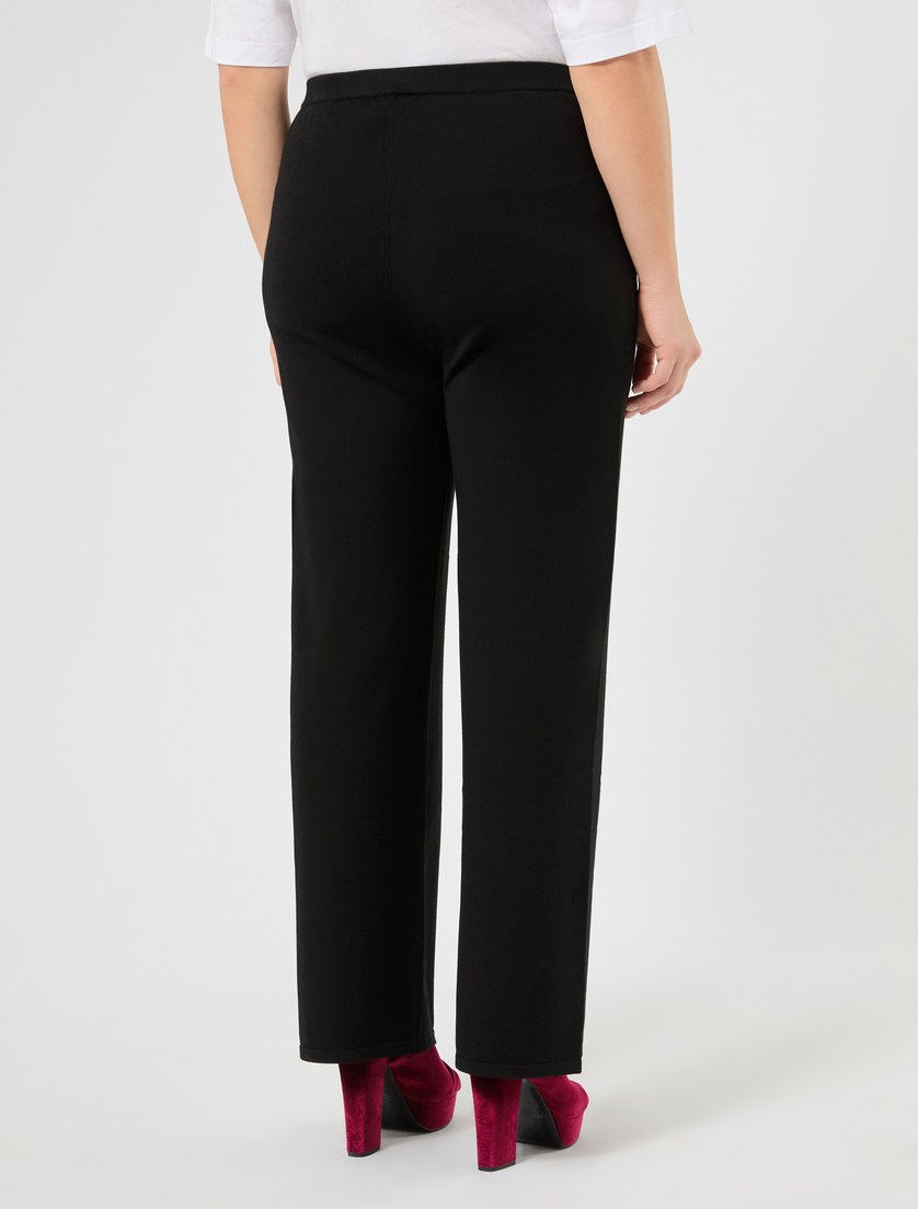 Wide-fit stretch viscose trousers - BLACK - Marina Rinaldi - 4