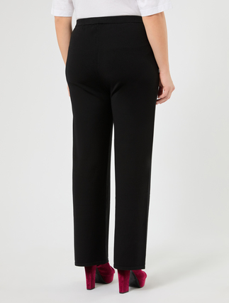 Wide-fit stretch viscose trousers - BLACK - Marina Rinaldi - 4