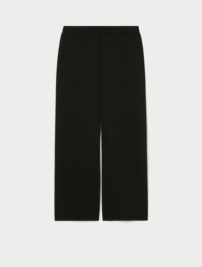 Wide-fit stretch viscose trousers - BLACK - Marina Rinaldi
