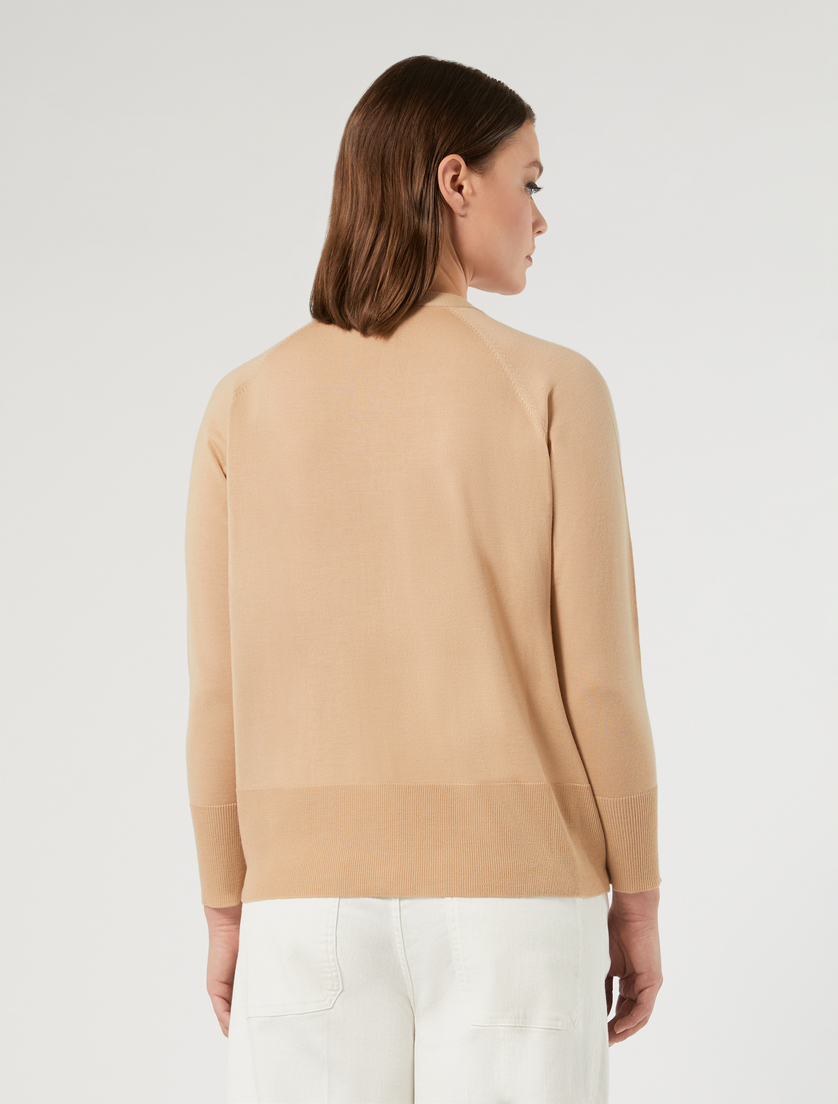 Cardigan in pura lana - BEIGE - Marina Rinaldi - 4