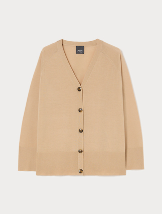 Cardigan in pura lana - BEIGE - Marina Rinaldi - 1
