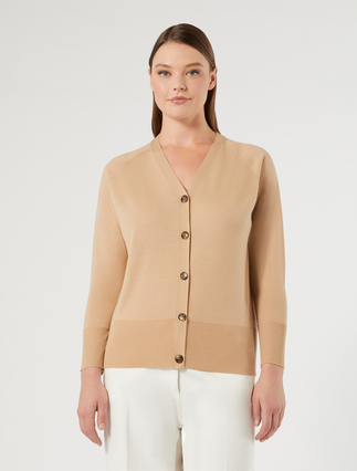 Cardigan in pura lana - BEIGE - Marina Rinaldi - 3