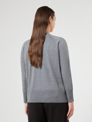 Cardigan in pura lana - GRIGIO MEDIO - Marina Rinaldi - 4