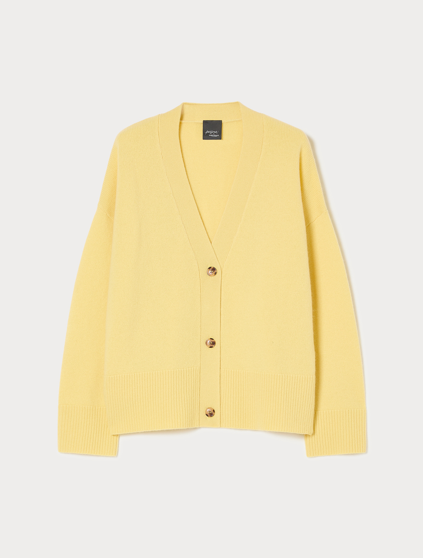 Wool cardigan - PALE YELLOW - Marina Rinaldi
