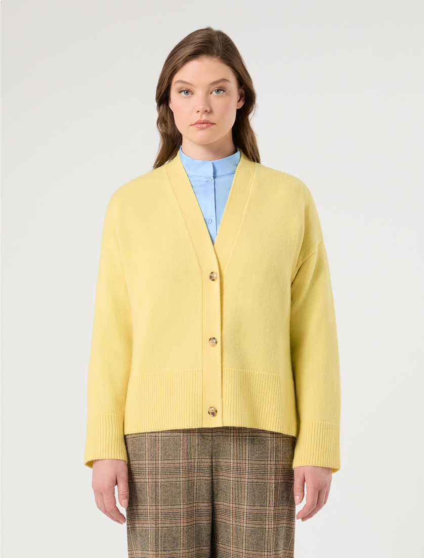 Wool cardigan - PALE YELLOW - Marina Rinaldi - 3