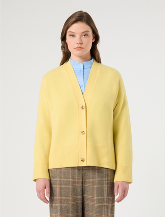 Wool cardigan - PALE YELLOW - Marina Rinaldi - 3