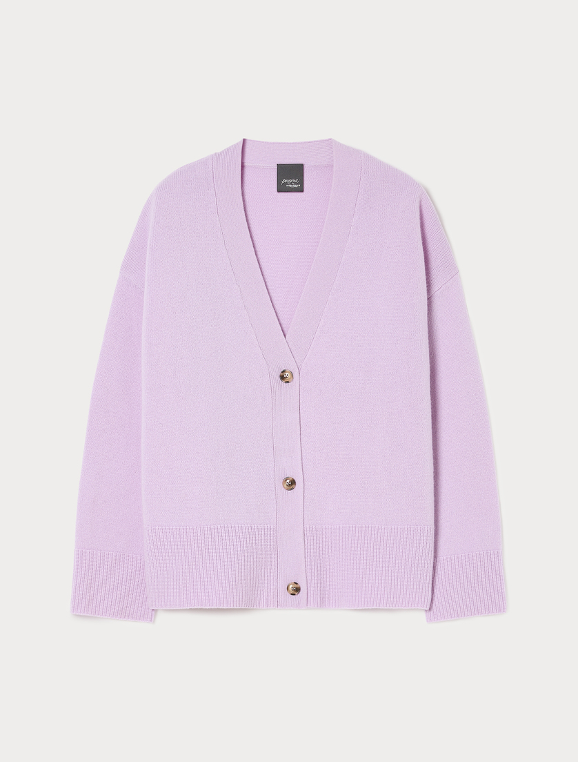 Wool cardigan - LILAC - Marina Rinaldi