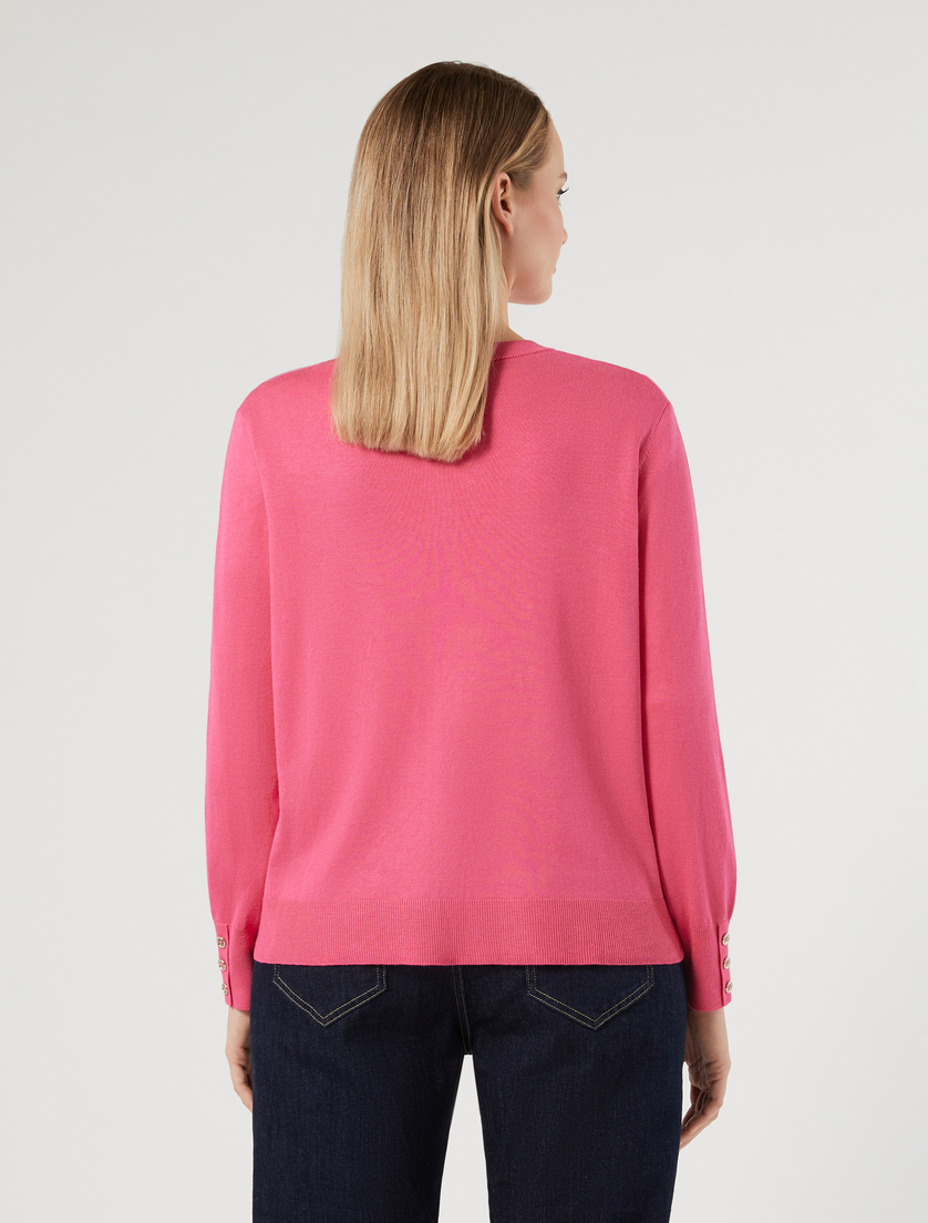 Stretch viscose cardigan - RASPBERRY - Marina Rinaldi - 4