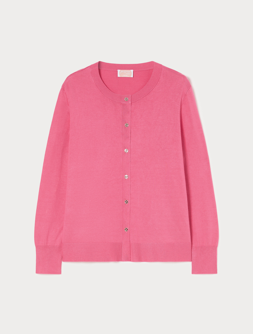 Stretch viscose cardigan - RASPBERRY - Marina Rinaldi