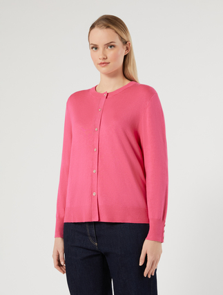 Stretch viscose cardigan - RASPBERRY - Marina Rinaldi - 3