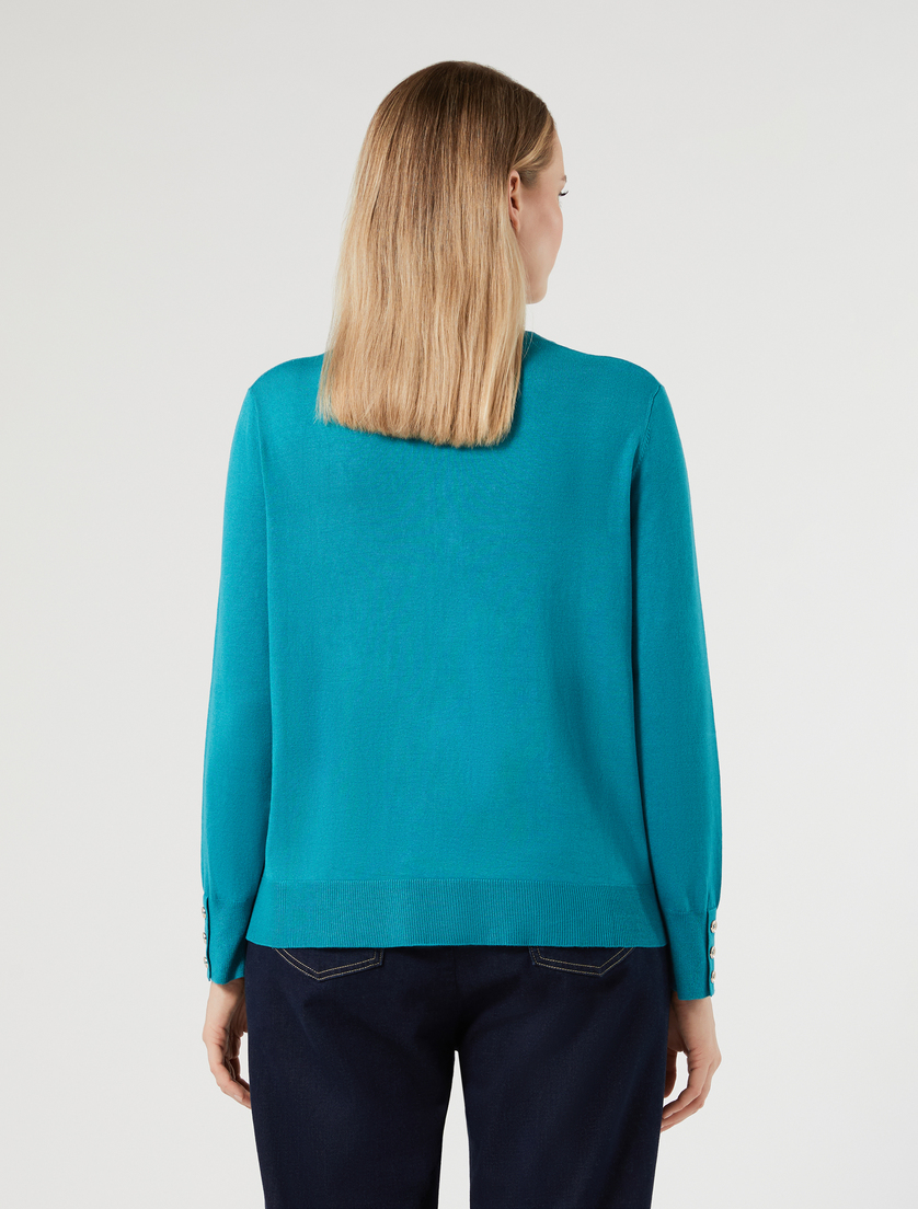 Stretch viscose cardigan - TURQUOISE - Marina Rinaldi - 4