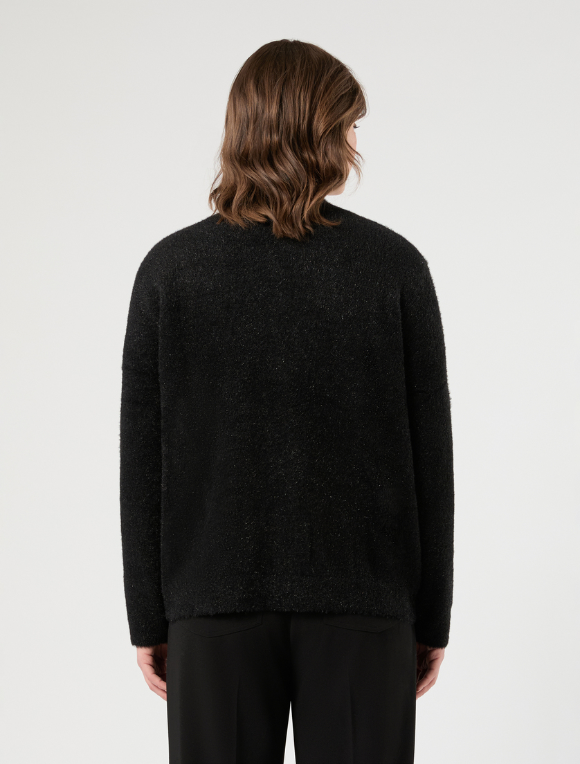 Cardigan in frosted-effect yarn - BLACK - Marina Rinaldi - 4