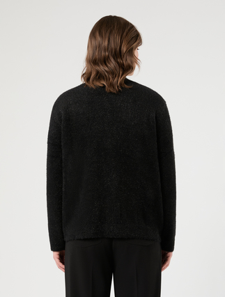 Cardigan in frosted-effect yarn - BLACK - Marina Rinaldi - 4