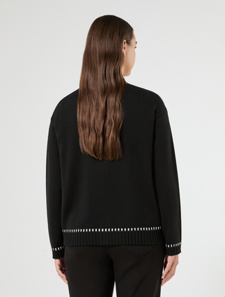 Cardigan en laine mélangée - NOIR - Marina Rinaldi - 4